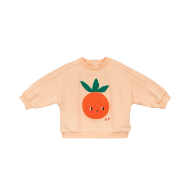 Peach Orange Graphic Baby Crewneck