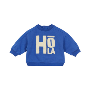 Cobalt Hola Baby Crewneck