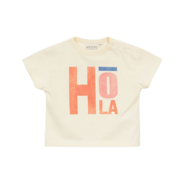 Ecru Multicolor Hola Baby Tee