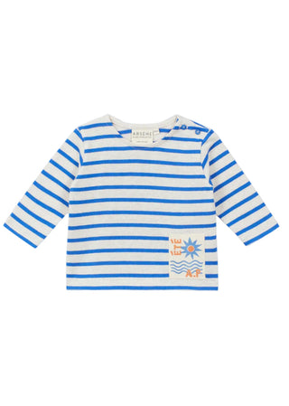 Electric Blue Baby Striped Long Sleeve Tee