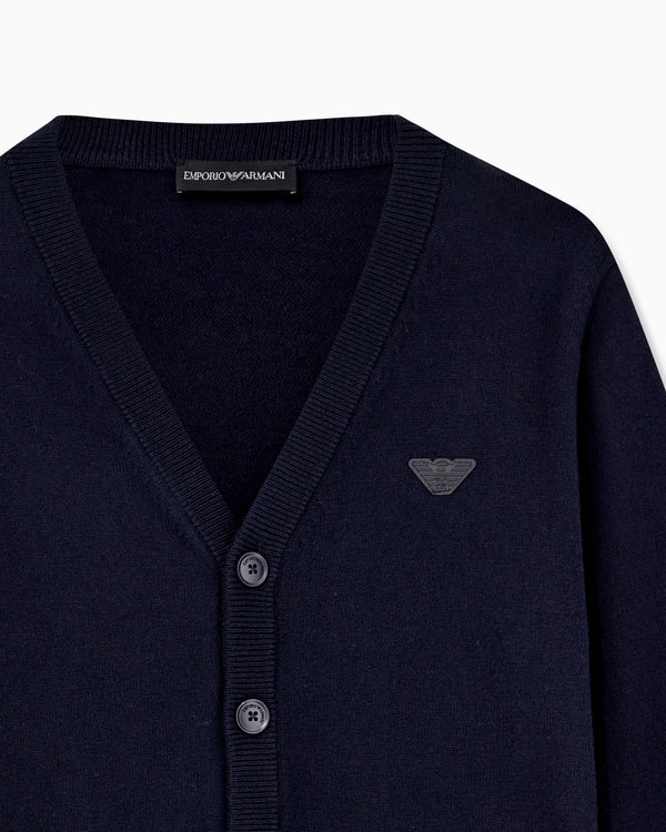 Navy Logo Essential Cardigan