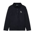 Navy Embroidered Logo Long Sleeve Polo