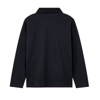 Navy Embroidered Logo Long Sleeve Polo