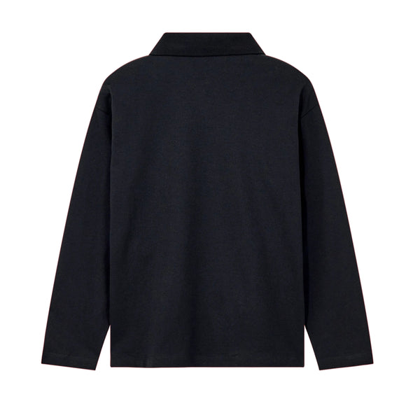 Navy Embroidered Logo Long Sleeve Polo