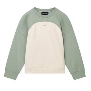 Green and Cream Sporty Crewneck