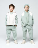 Green and Cream Sporty Crewneck