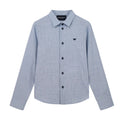 Blue Windowpane Check Collared Shirt