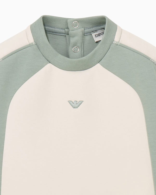 Baby Green and Cream Sporty Crewneck