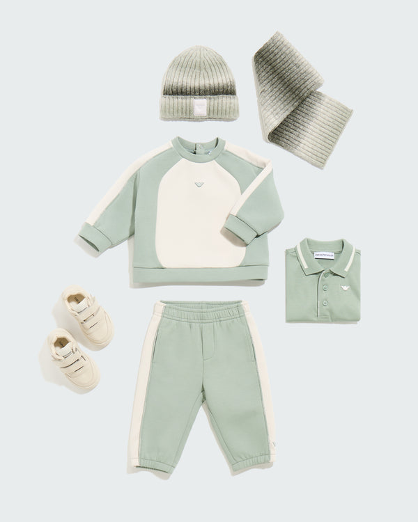 Baby Green and Cream Sporty Crewneck