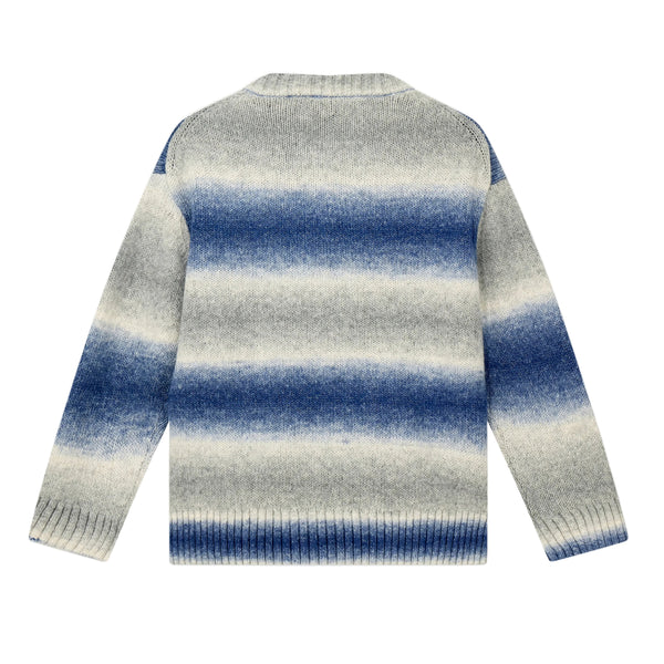 Blue Faded Striped Sweater