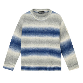 Blue Faded Striped Sweater