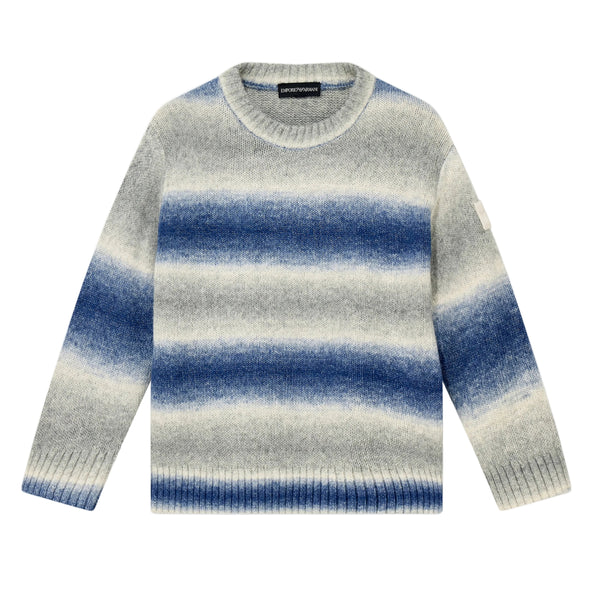 Blue Faded Striped Sweater