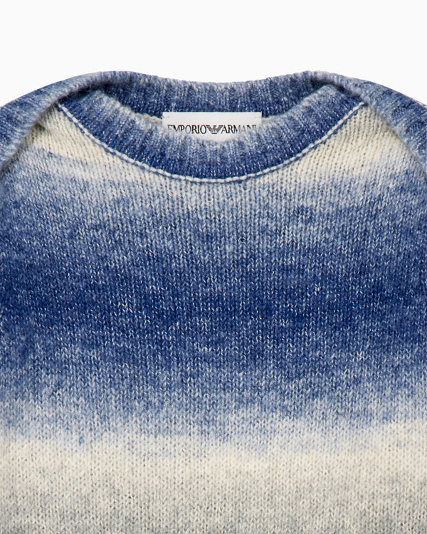 Baby Blue Faded Striped Sweater