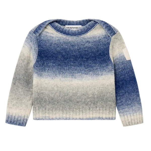Baby Blue Faded Striped Sweater