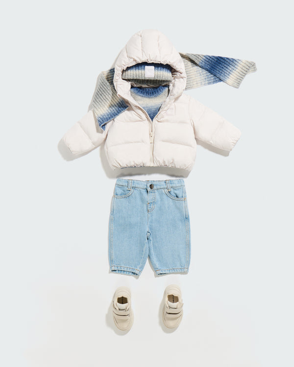 Baby Blue Faded Striped Sweater