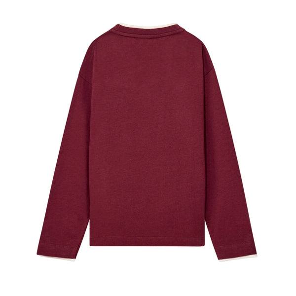 Maroon Varsity Logo Long Sleeve Tee