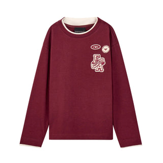 Maroon Varsity Logo Long Sleeve Tee