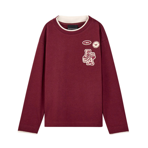 Maroon Varsity Logo Long Sleeve Tee