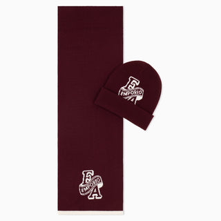 Maroon Varsity Logo Hat and Scarf Set