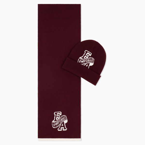 Maroon Varsity Logo Hat and Scarf Set