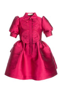 Cranberry Long Satin Embroider Party Dress