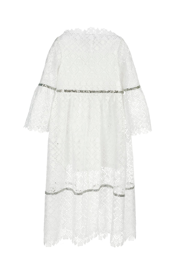 Ivory Lace Dress with Jewels