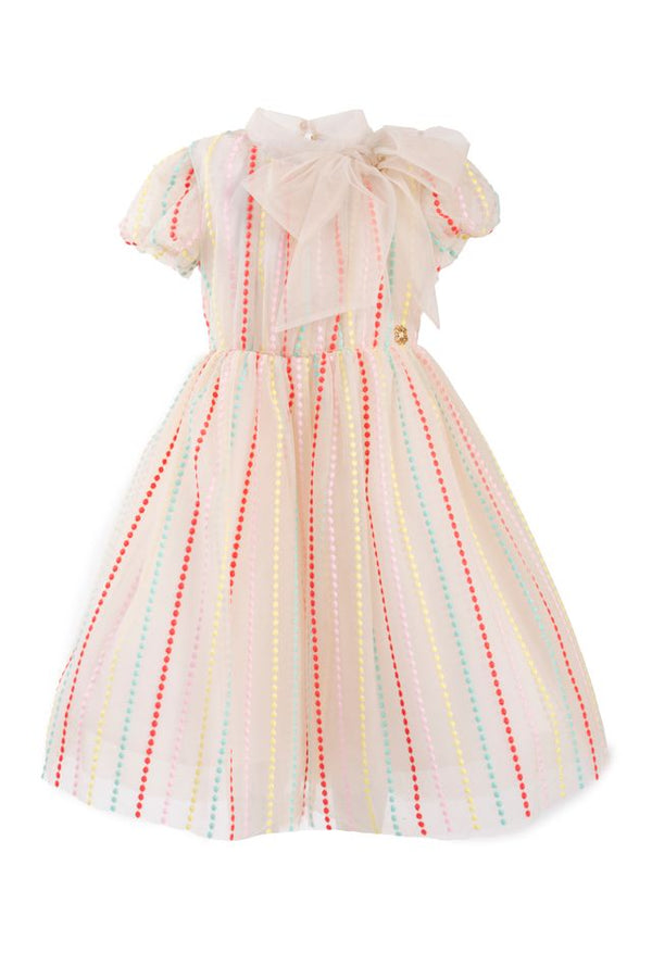 Multicolor Striped Embroidered Dress 16 Multicolor Striped Embroidered Dress 16