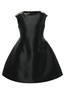 Black Mikado Jewel Dress