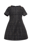 Black Tweed Sequin Dress