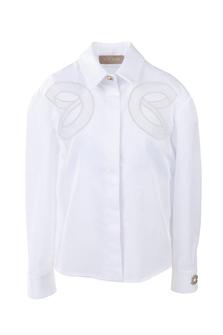 Cream Chest Detail Button Down Shirt