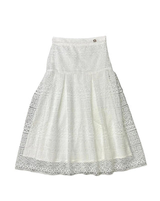 Cream Macrame Skirt