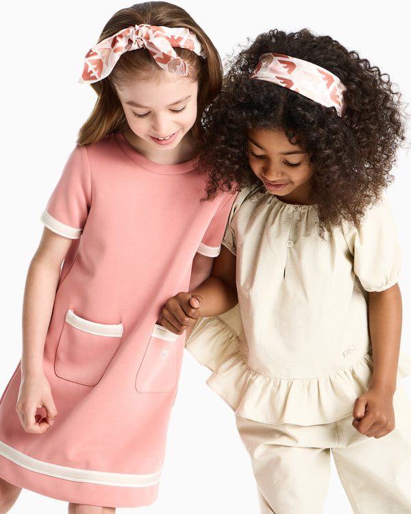 Peach Sporty Trim Dress