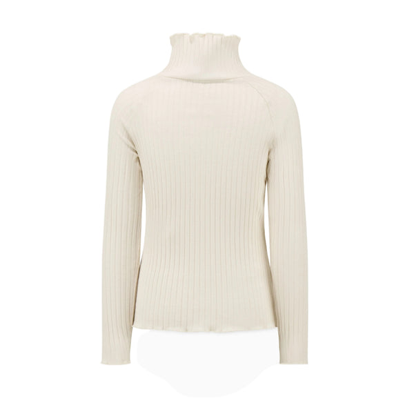 Sand Logo Ribbed Turtleneck