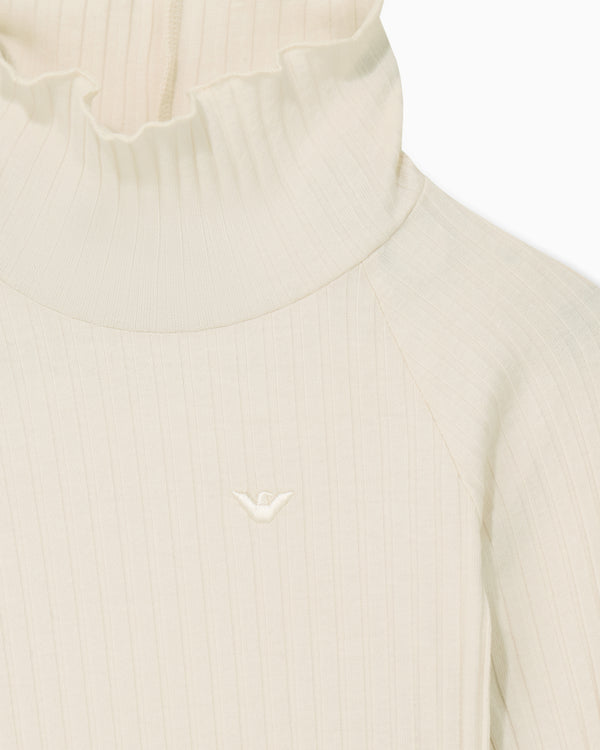 Sand Logo Ribbed Turtleneck
