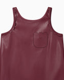 Maroon Faux Leather Scallop Dress