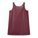 Maroon Faux Leather Scallop Dress