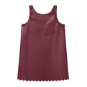 Maroon Faux Leather Scallop Dress