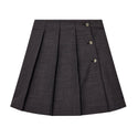 Grey Houndstooth Pleated Skirt