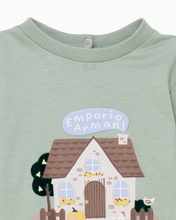 Baby Green Autumn Graphic Long Sleeve Tee
