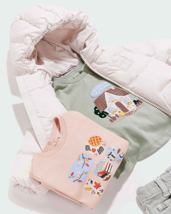 Baby Green Autumn Graphic Long Sleeve Tee