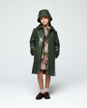 Green Faux Leather Belted Dressy Coat