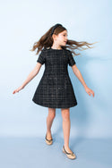 Black Tweed Sequin Dress