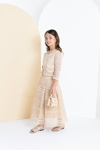 Cream Macrame Skirt