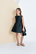Black Mikado Jewel Dress