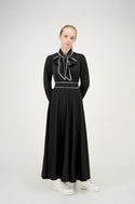 Black with White Piping Elsie Skirt