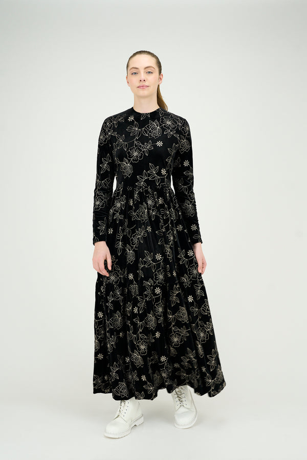 Floral Martha Velvet Dress