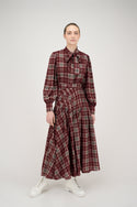 Wine Plaid Katherine Blouse