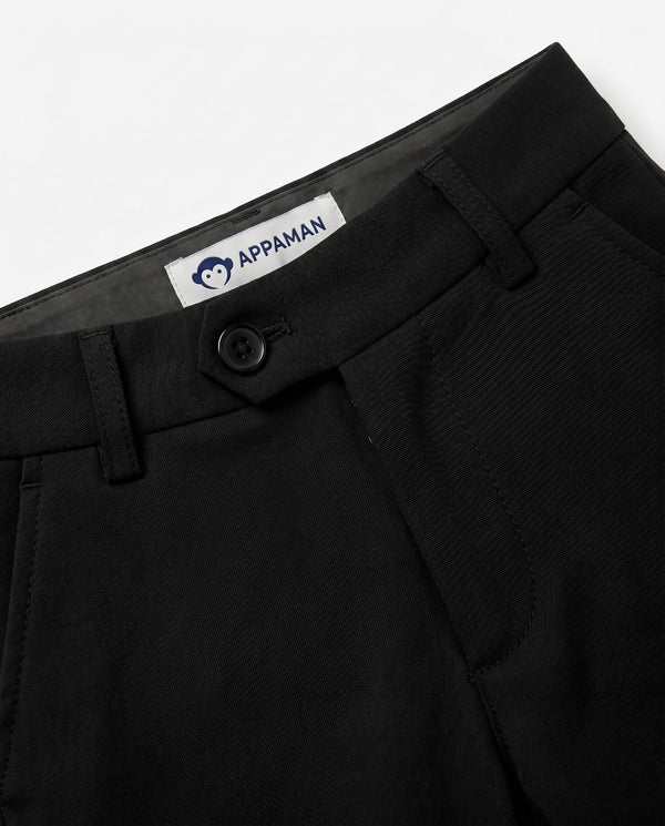 Black Herringbone Everyday Stretch Dress Pant