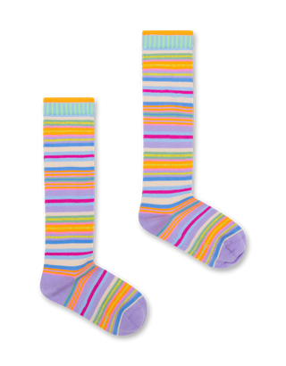 Orange Mirza Multicolored Striped Knee Socks