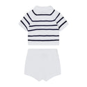 White Baby Knit Top and Shorts Set